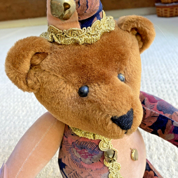 Handmade BALLARD BAINES BEAR CO JESTER Bear Plush Fully Jointed Posable 1990's - Picture 3 of 11